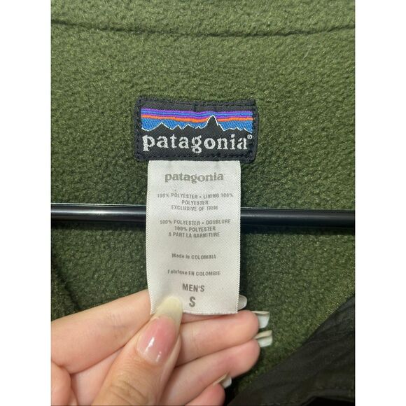 Patagonia Shelled Synchilla Forrest Green Fleece Interior Men's Jacket Small - Picture 6 of 11